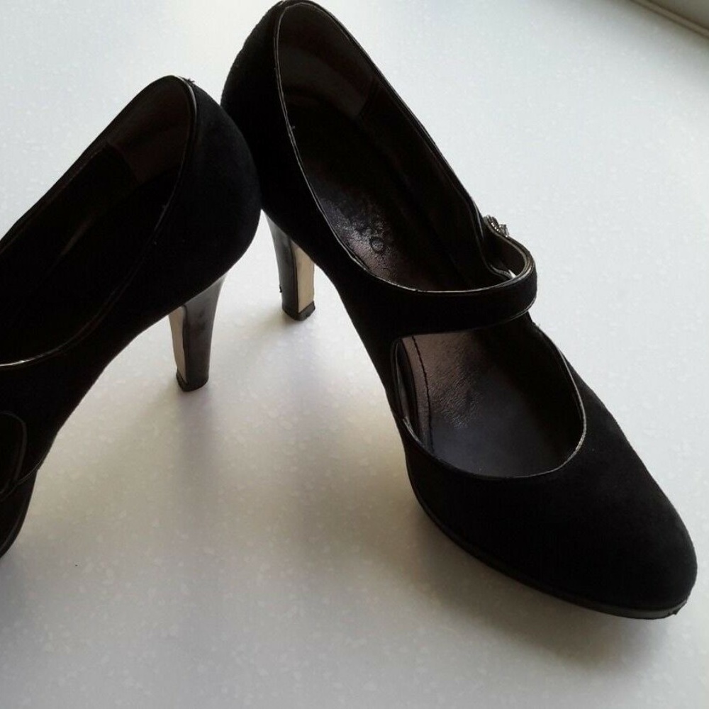 Black Leather Upper High Heel Franco Sarto Shoes